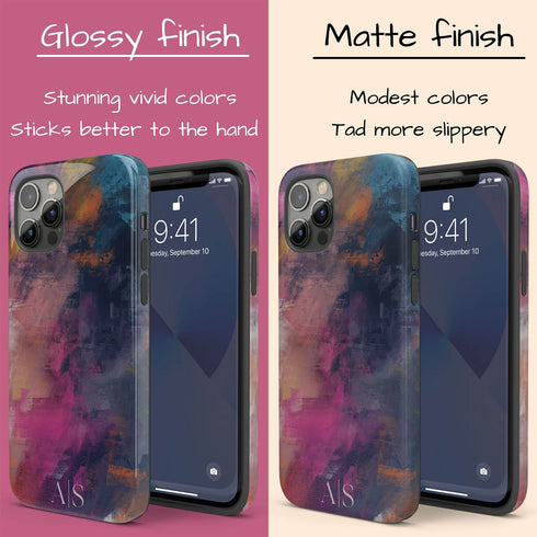 Colorful Abstract Oil Paint Custom Initials iPhone Case